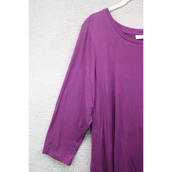 LOGO by Lori Goldstein 3/4 Sleeve Purple Tunic-Pockets-Size 1X - Picture 3 of 11